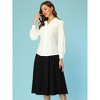 INSPIRE CHIC Women's Vintage Collared Long Sleeve Work Button Down Shirt - 3 of 4