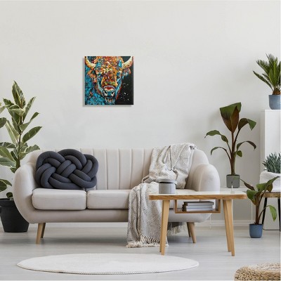 Vibrant Bison Street Style Canvas Wall Art, 17 x 17