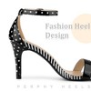 Perphy Women's Stripe Ankle Strap Polka Dots Stiletto Heels Sandals - 4 of 4