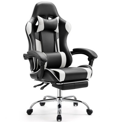 Grungis Office Chair with  Footrest and Comfy Lumbar Support,PU Leather Computer Chair with Headrest for Adult,Student