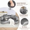 DYHOME 79" Modern Curved Sectional Sofa, Chenille Cloud Couch with Deep Seat, Soft Curved Backrest, All-Foam Construction with 2 Pillows, No-Assembly - 4 of 4
