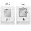 Amanti Art Mirror Makeover Bathroom Mirror Frame Border Kit - Fully Assembled Peel and Stick Frame - Mirror NOT Included - Flair Trim - 4 of 4