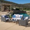 GDFStudio Vincent Outdoor Wicker 5 Piece Chat Set with Cushions - 2 of 4