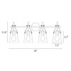 LNC Auisre Polished Gold and Seeded Glass Modern/Contemporary Vanity Lights,1 Light/ 2 Light/3 Light/4 Light - 3 of 4