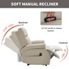 Beige Manual Recliner Chair in Faux Leather for Living Room with Heavy Duty Motion Mechanism 8 Vibrating Nodes and 3 Massage Modes - 3 of 4