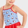 Toddler Girls' Hello Kitty Polka Dot One Piece Swimsuit - Light Blue/Red - 3 of 3
