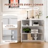31 in. Tall Wood Grain Corner Storage Cabinet in Natural Wood Color, Storage Organizer with Adjustable Shelves for Bedroom Living/Dinning Room - 3 of 4