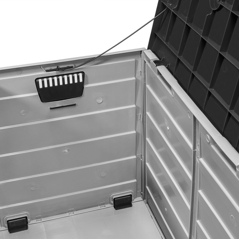 Barton 63 Gallons Patio Storage Box Container Pools Deck Box Build-in Wheel, Gray, 5 of 7