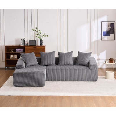 NicBex Couches for Living Room Modern Sectional Couch Full Sponge Compression 3-seater Sofa Couch Combining Chaise Longue