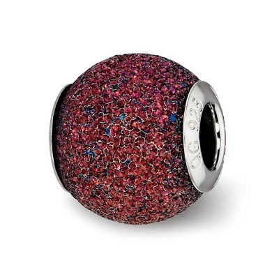 Black Bow Jewelry Sterling Silver Purple Laser Cut Bead Charm