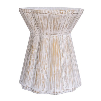 Lucia Accent Table with Through White Washed Brown Rub - Treasure Trove Accents