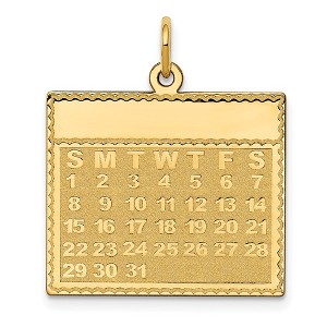 Black Bow Jewelry 14k Yellow Gold Sunday Start Perpetual Calendar Charm or Pendant, 22mm - 1 of 4