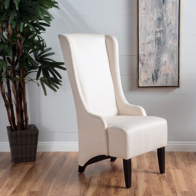 Modern Tufted Wooden Upholstered Dining Chair with wings for Bedroom and living room-Christopher Knight Home