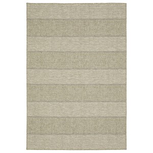Captiv8e Designs Tobago Textured Broad Striped Tan/Beige Indoor/Outdoor Rug - 1 of 4