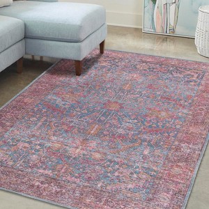 Unique Loom Mangata Morgan Border Washable Indoor Flatweave Woven Area Rug - 1 of 4