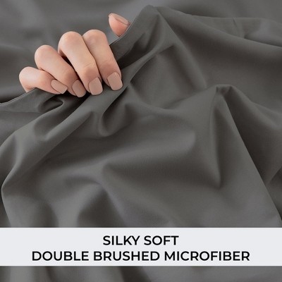 Gray Full Deep Pocket Microfiber Fitted Sheet