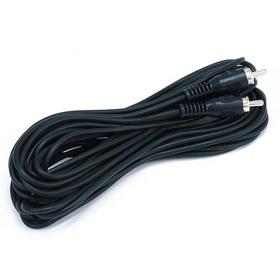 Monoprice Single-Channel Cable - 25 Feet - Black | RCA Plug/Plug Male/Male, ideal for short, low-frequency connections