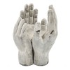YUHAO Set of 2 Accepting Hands Accent Cement Hand Decor For Indoor Outdoor Home Garden Decor,6" x6" x9" - 4 of 4