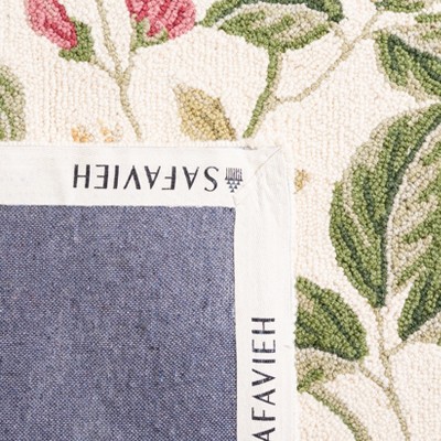 Ivory Floral Hand-Knotted Wool Runner Rug 2'6" x 8'