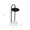 HomeRoots 22" Black And White Iron And Marble Round C Table End Table - 3 of 4