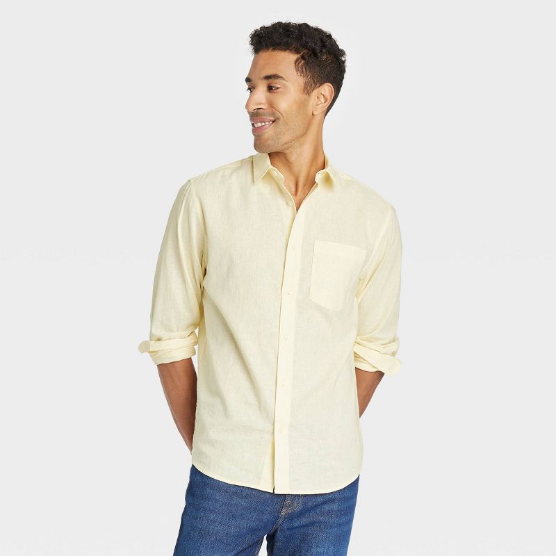 Men&#39;s Long Sleeve Collared Button-Down Shirt - Goodfellow &#38; Co&#8482;, 1 of 5