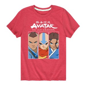 Boys' - Avatar: The Last Airbender - Aang Sokka Katara Trio Short Sleeve Graphic T-Shirt - 1 of 4