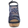Allegra K Women's Open Toe Platform Heel Lace Wedges Sandals - 2 of 4