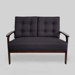 Duluth Mid Century Tufted Loveseat Black - Christopher Knight Home