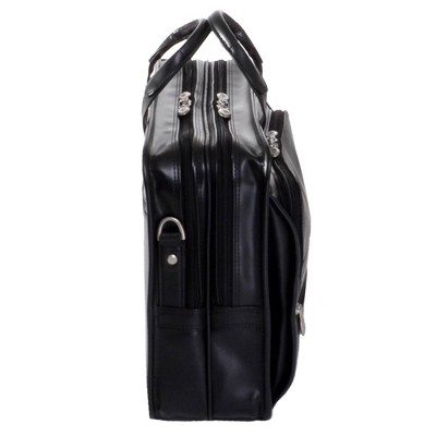 'McKlein Hubbard 15'' Leather Double Compartment Laptop Briefcase (Black)'