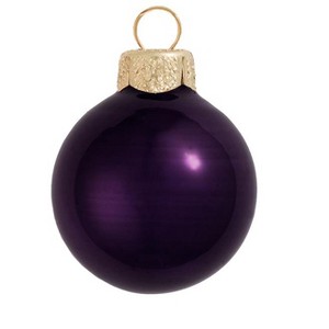 Northlight Pearl Finish Glass Christmas Ball Ornament - 7" (180mm) - Purple - 1 of 4