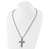 Black Bow Jewelry Men's Stainless Steel Antiqued Textured Large Cross Necklace, 24 Inch - 3 of 4