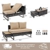 6-Piece Diamond Weave Patio Sectional Set with Extendable Coffee Table & Ice Box, Adjustable Reclining Backrest Gray/Khaki - ModernLuxe - 4 of 4