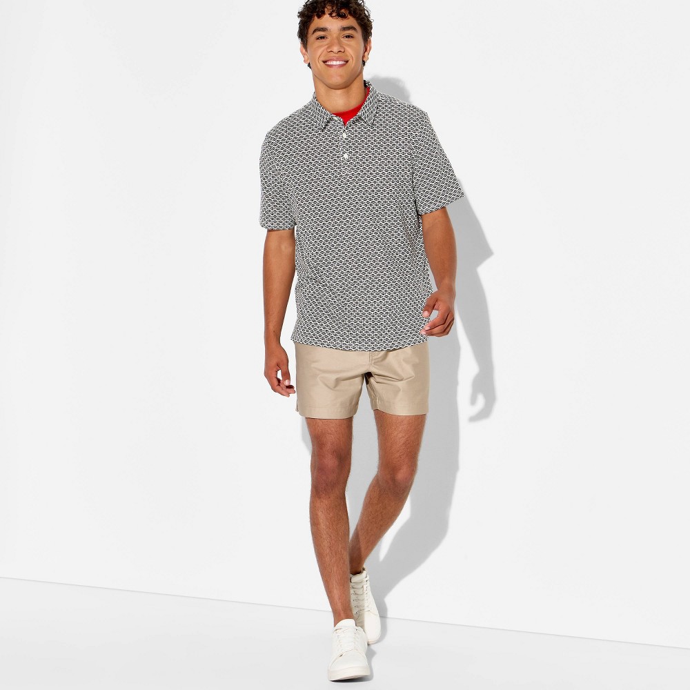 Men's Game Day Comfort Wear Football Print Polo Shirt - Goodfellow & Co™ Black S