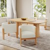 Upholstered Dining Armchairs with Wooden Frame, Modern Boucle Fabric Accent Chairs for Dining Room or Living Room-Koiai - 3 of 4