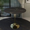 LeisureMod 48" Round Bar Height Dining Table with MDF Top Pub Table and Black Stainless Steel Pedestal Base Verve Collection - 2 of 4