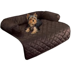 PETMAKERCouch Cover for Dogs - 30x30.5 Pet Furniture Protector with Memory Foam Bolster, Quilted Fabric, and Water-Resistant Base Layer by (Brown) - 1 of 1