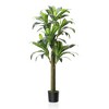 Artificial Tree 5.4 FT, Dracaena Silk Plant Artificial Faux Plants Evergreen Dracaena Marginata Fake Yucca Palm Trees in PotGarden Housewarming Gift - 3 of 4