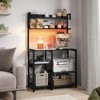 Tangkula Hutch Bakers Rack w/LED Light 2 Anti-toppling Kits Charging Station for Kitchen - 4 of 4