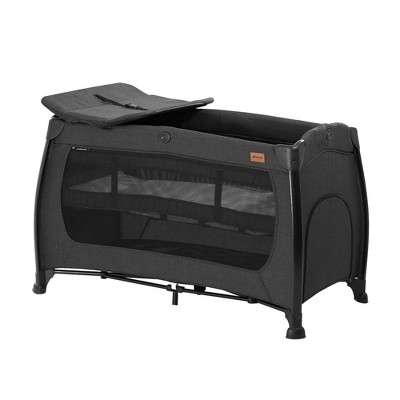 Image of hauck Play N Relax Center Lightweight Portable Playard with Removable Bassinet, Baby Changing Station, and Travel Bag, Melange Black