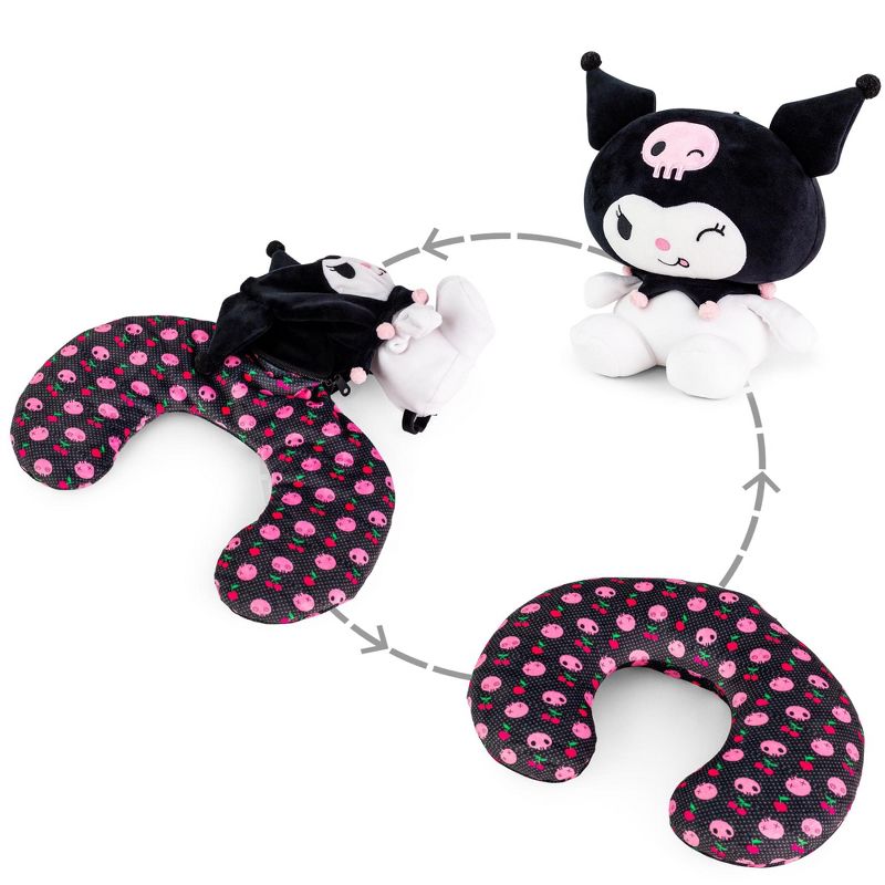 Surreal Entertainment Sanrio Kuromi Reversible Neck Roll Pillow and Plush Toy, 1 of 10