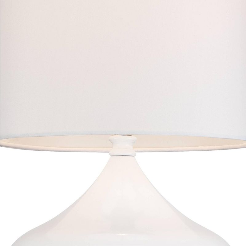 360 Lighting Mid Century Modern Accent Table Lamps 14 3/4" High Set of 2 with WiFi Smart Sockets Arctic White Droplet Drum Bedroom, 3 of 5