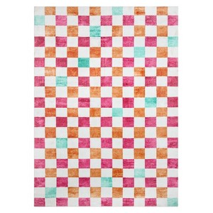 Town & Country Play Niko Checkmate Area Rug Red - 1 of 4