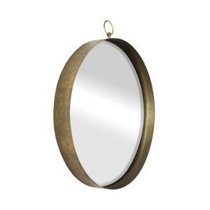 HomeRoots 28" Gold Round Iron Framed Accent Mirror - 1 of 4