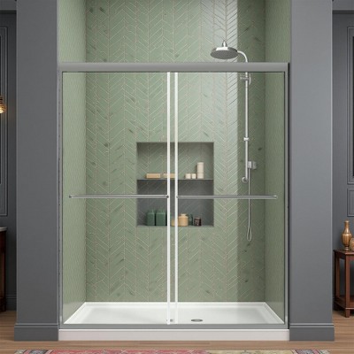 SLIDING BYPASS SHOWER DOOR: 1/4"?tempered glass.