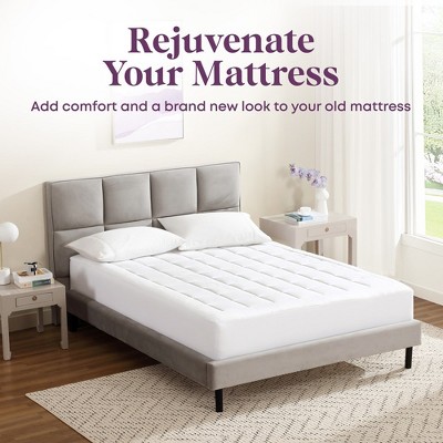 White Twin Down Alternative Cotton Mattress Pad