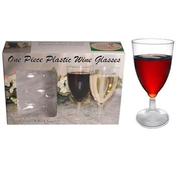 Northwest Enterprises Plastic Wine Glass Clear 1 Piece 8 oz 8 Count