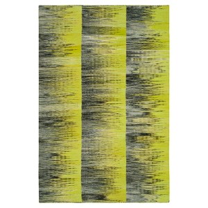 Green/Charcoal Abstract Woven Area Rug - (4