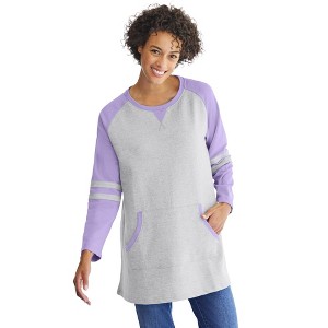 Woman Within Plus Size Baseball Sweatshirt - 1 of 4