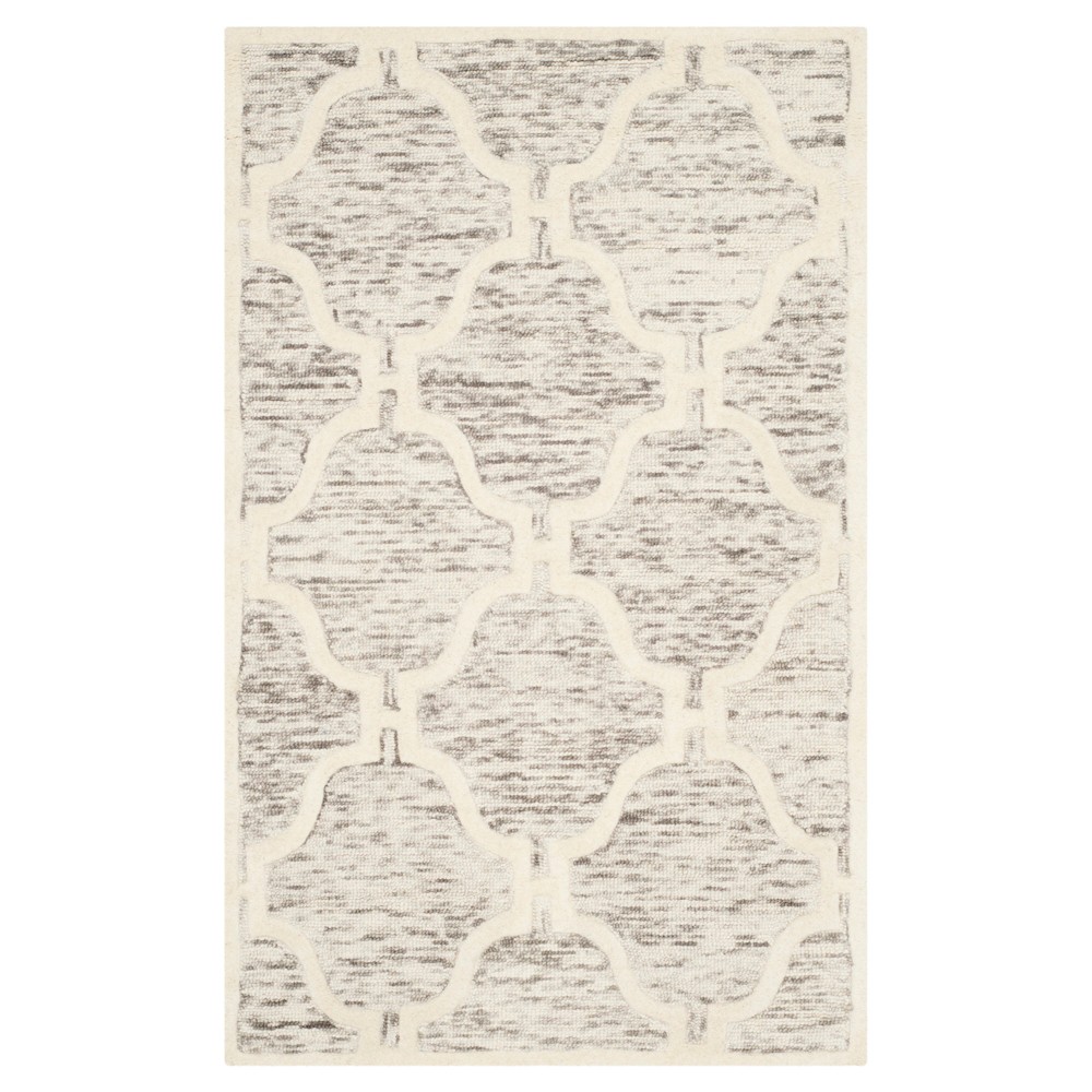 Light Brown/Ivory Geometric Tufted Accent Rug - (3'x5') - Safavieh