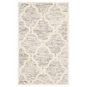Light Brown/Ivory Geometric Tufted Accent Rug - (3